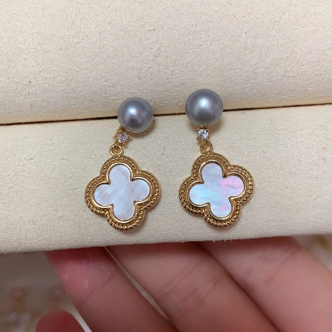 淡水珍珠耳饰合金