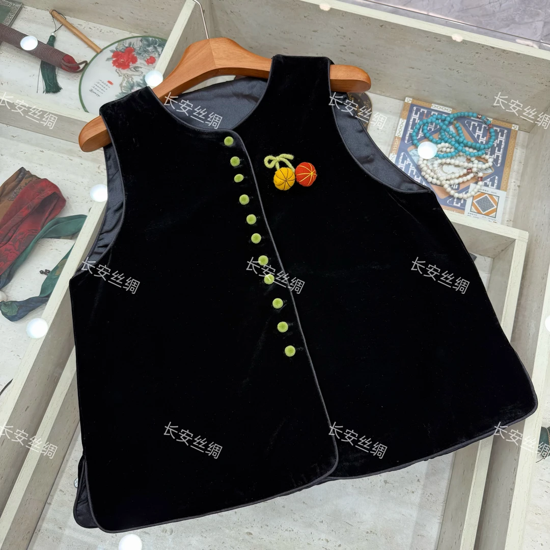 【长安】新中式国风小南瓜丝绒高定马甲