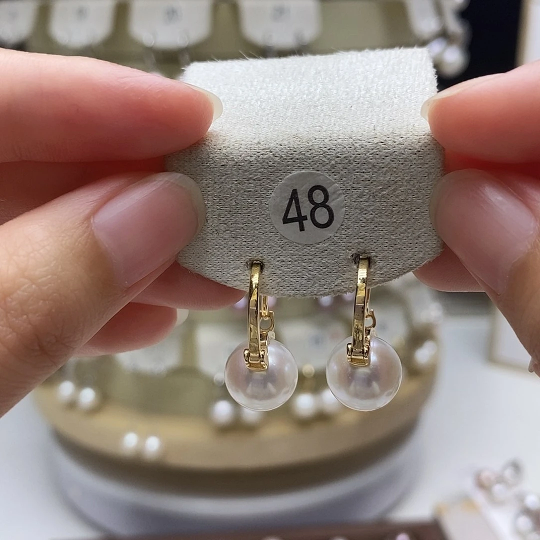 银S925镶嵌淡水珍珠耳饰