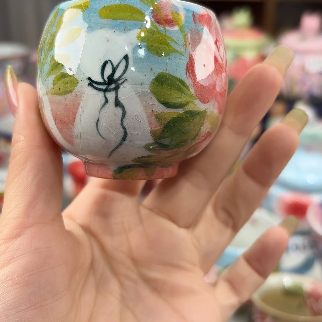 瓷片景德镇手绘高温釉下彩陶瓷茶具