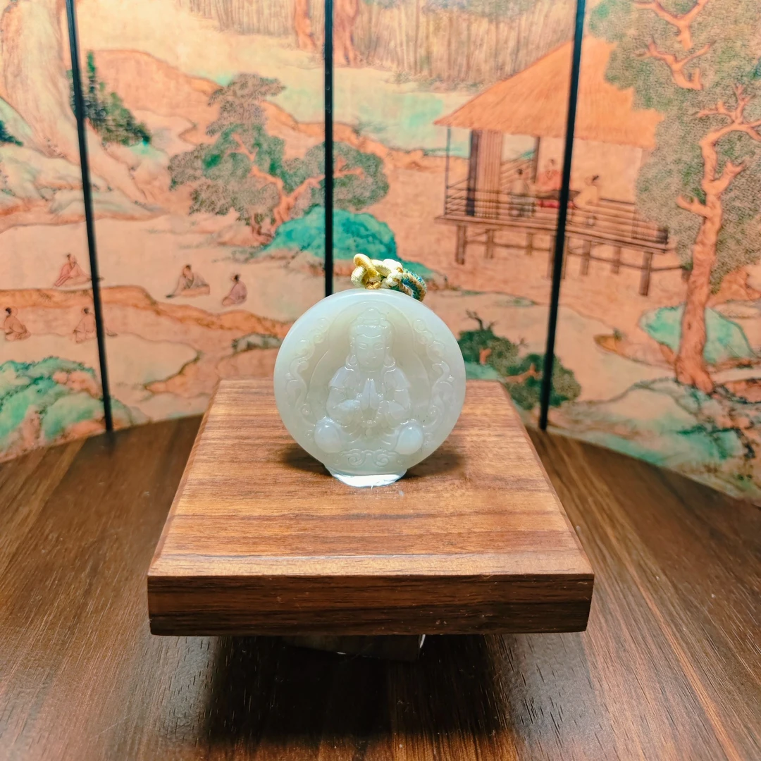 M和田玉观音吊坠0677