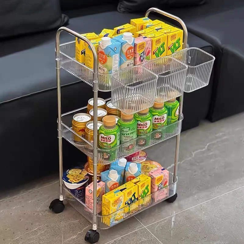 【增佳】亚克力置物架小推车零食架玩具收纳置物架置物架多层收纳架