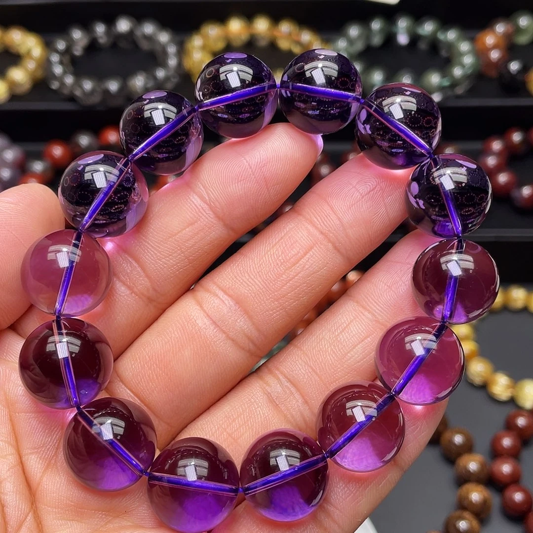 水晶手链未镶嵌巴西毕业级紫水晶16.8m