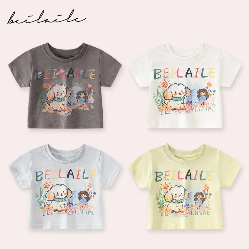【亲子卡通短袖T 小乐妈咪】婴儿装男女童短袖T恤夏装宝宝夏季D18