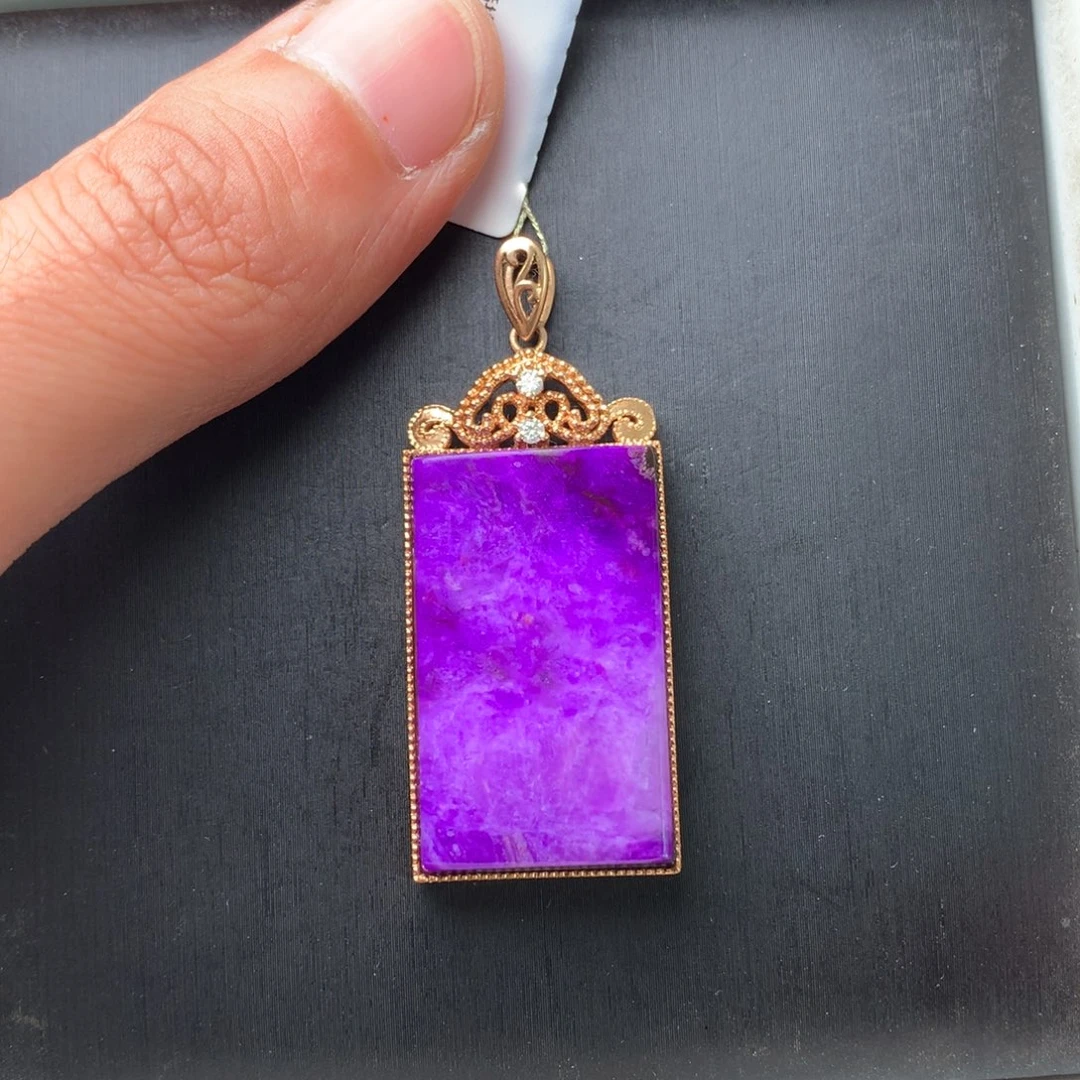 苏纪石（舒俱来）18K金镶嵌吊坠