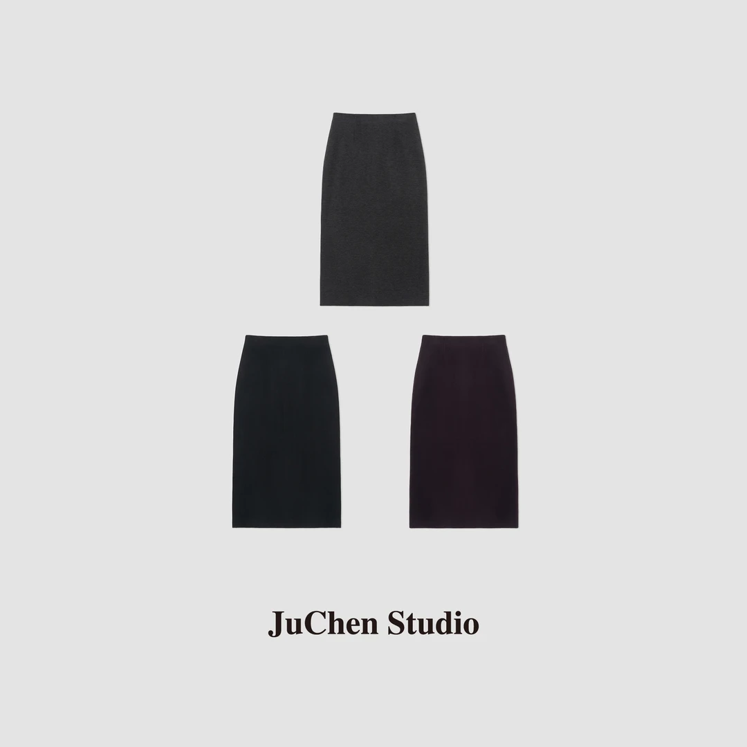 “优雅起义”修身有型显比例纸片人直筒遮胯开衩半身裙FW6218-150