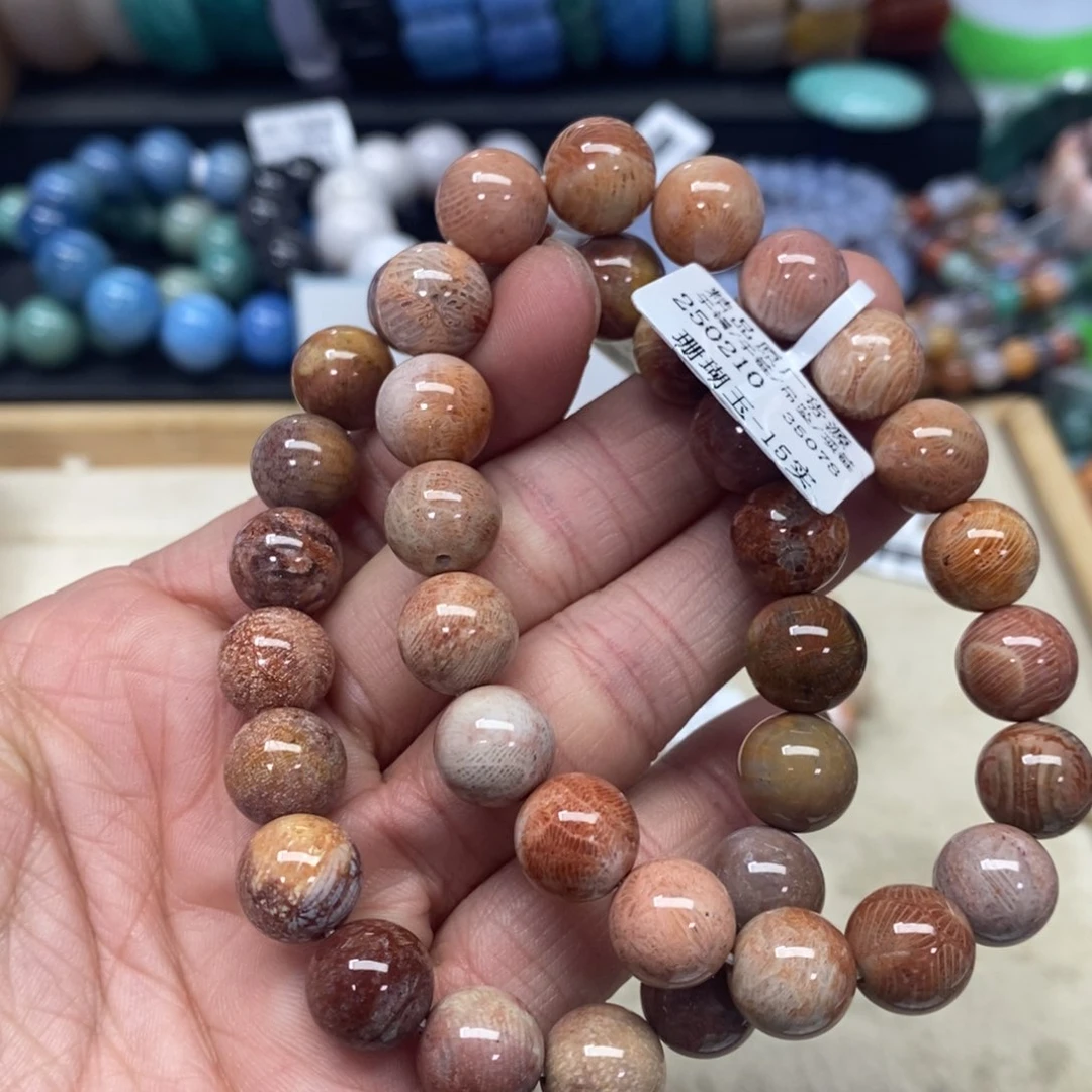 硅化珊瑚（珊瑚玉）手链未镶嵌122