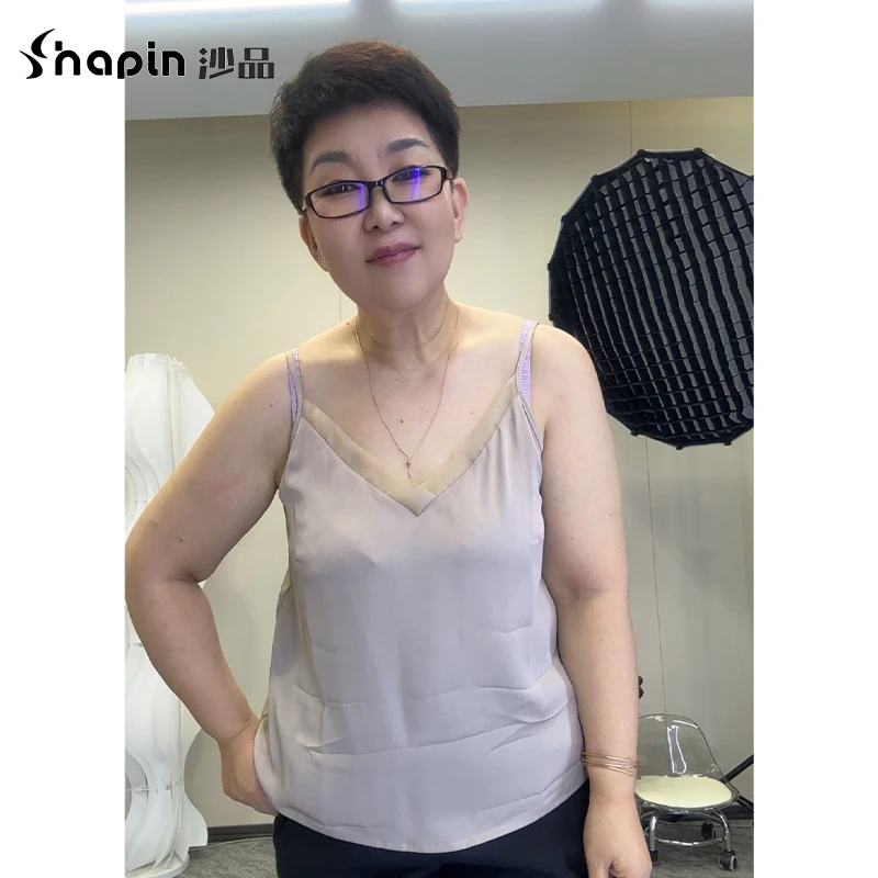 真丝缎面V领吊带背心女夏内搭2024新款女士美背内衣打底CZ2175