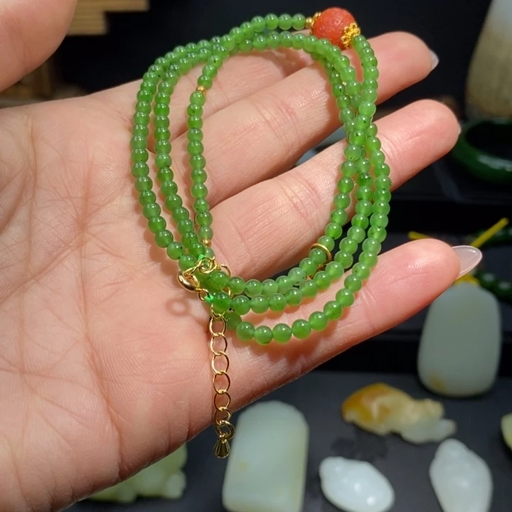 和田玉手串未镶嵌善*念