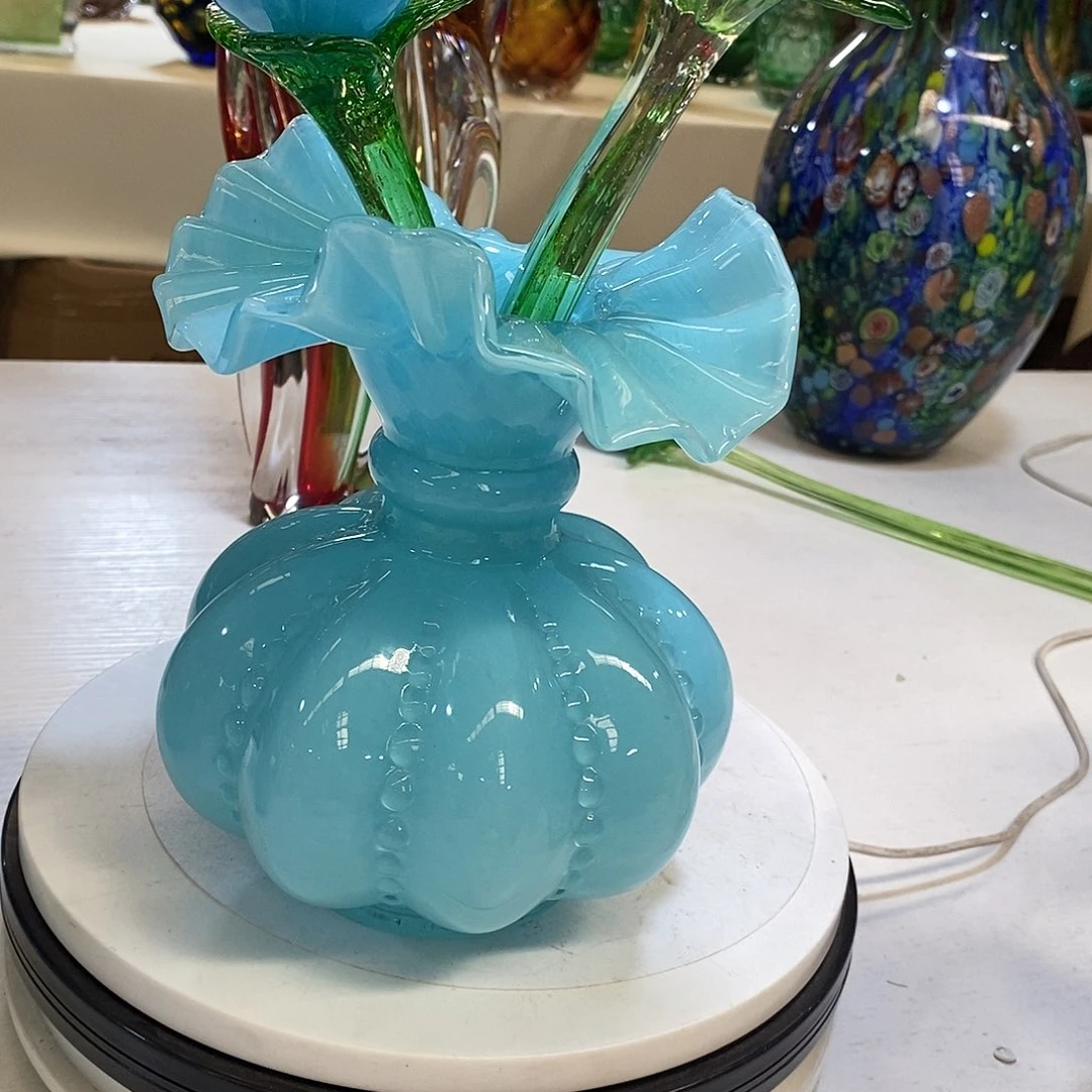 琉璃花瓶蓝色芬顿1111