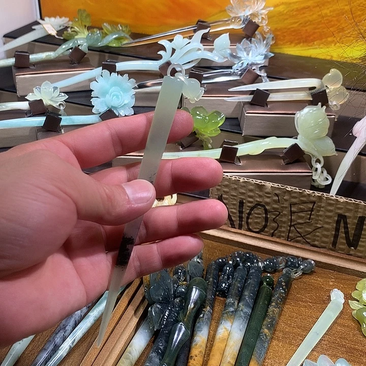 蛇纹石玉合金发饰