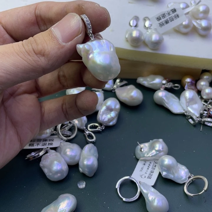 淡水珍珠吊坠(不含链)合金黄***柔