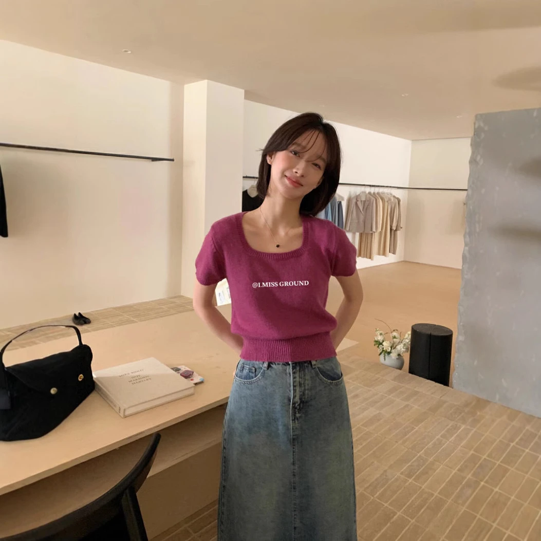 ZZS5067 现货 2025春IMISS韩方领显瘦亲肤针织上衣女 48