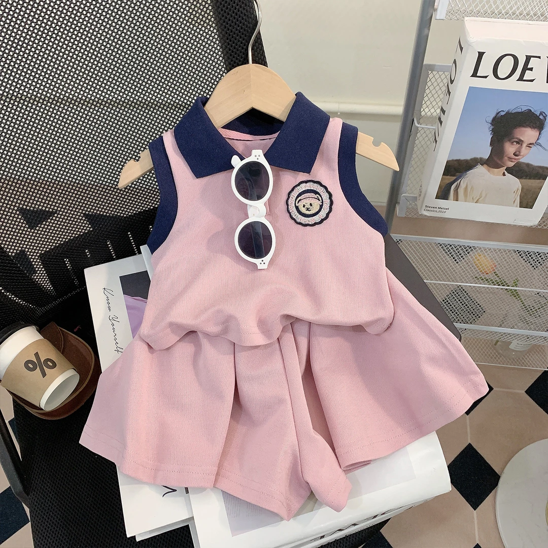 【米家原创】女童夏装套装2025新款洋气无袖上衣短裤夏季薄款衣服