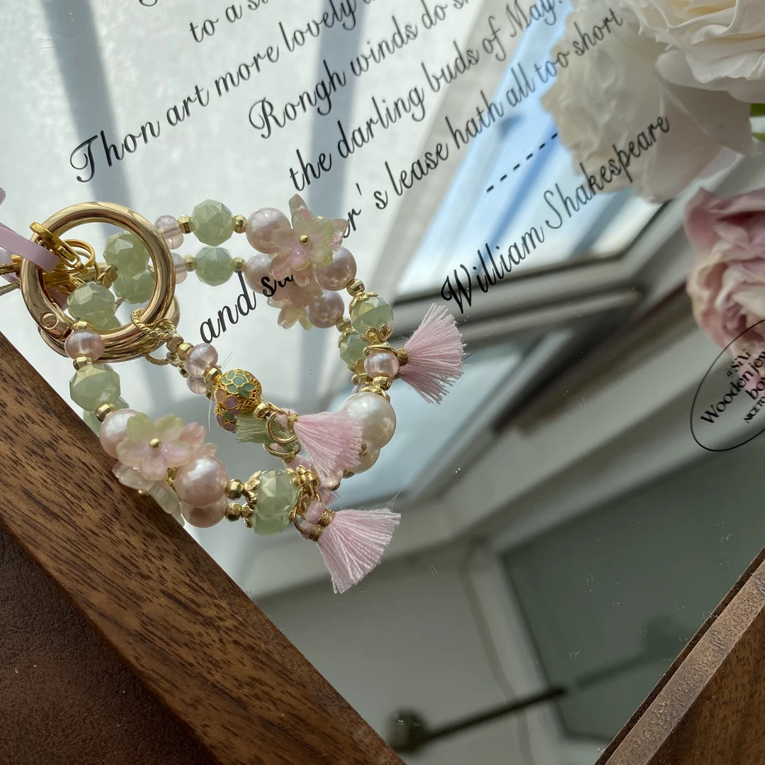 2828粉绿手捻小众原创手机链