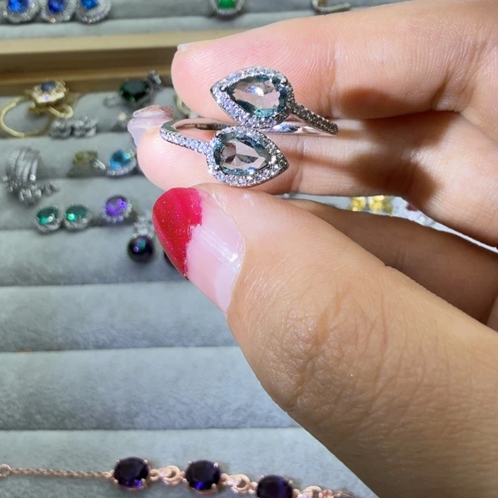 戒指烟晶银S925镶嵌