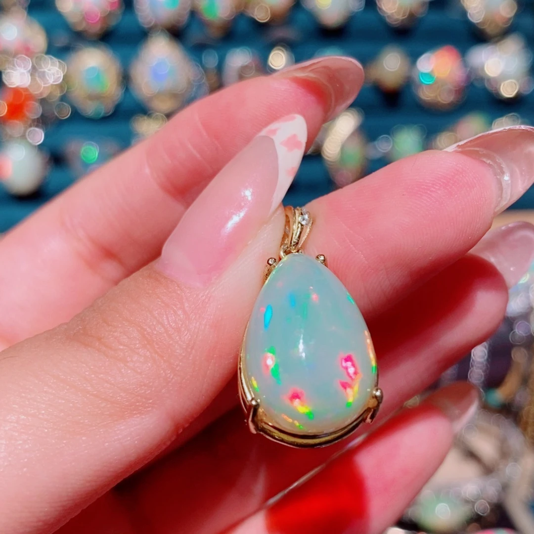 欧泊银S925镶嵌吊坠