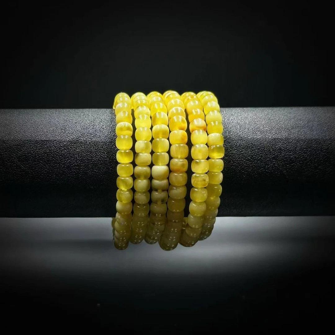 【缪老师严选】SJ1215  白花蜜蜡老型珠手链 多样性发其一