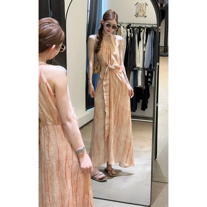 MARIE.COCO绝美夏日气质背心连衣裙女今年流行别致设计感扭结长裙