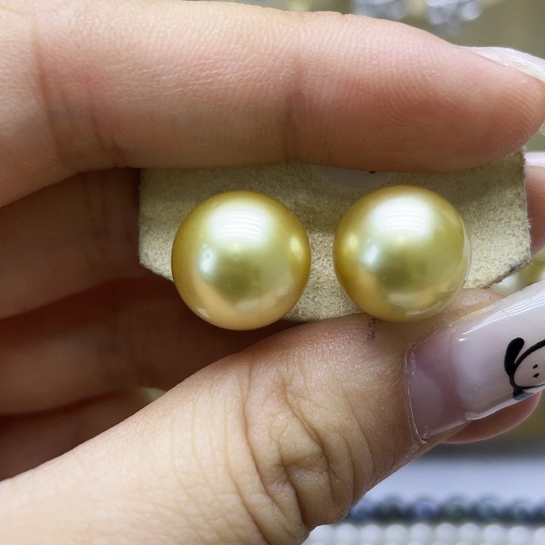 银S925镶嵌海水珍珠耳饰