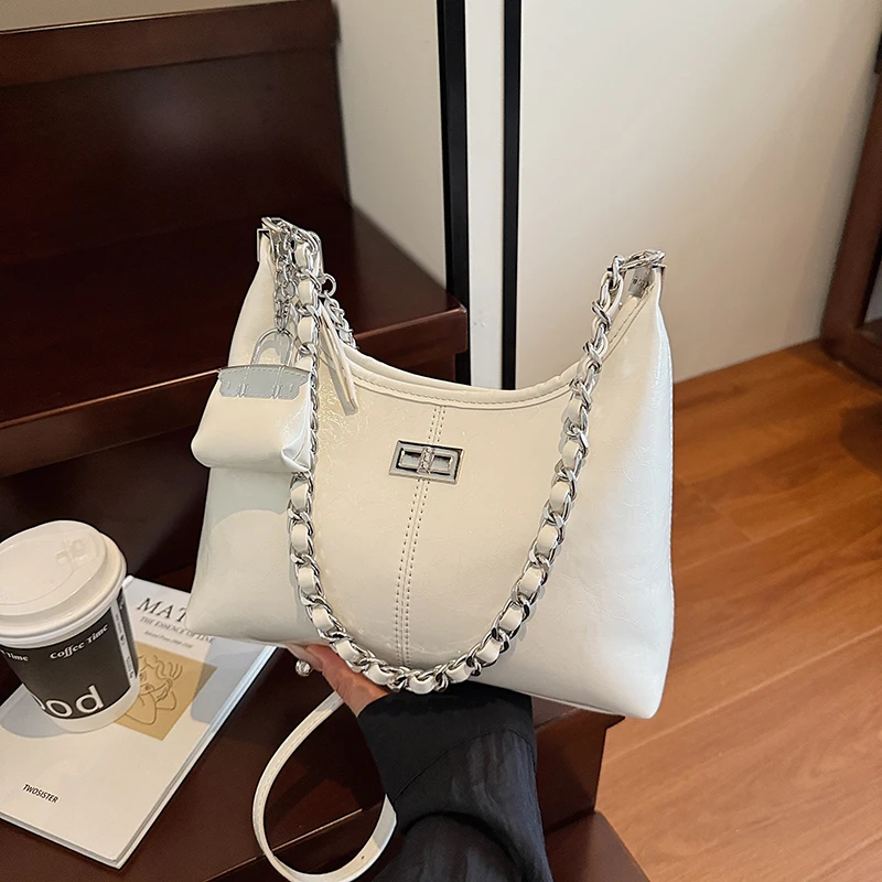 【目光】菱格链条包包单肩腋下手拎斜挎小众气质韩式女包（送挂件）