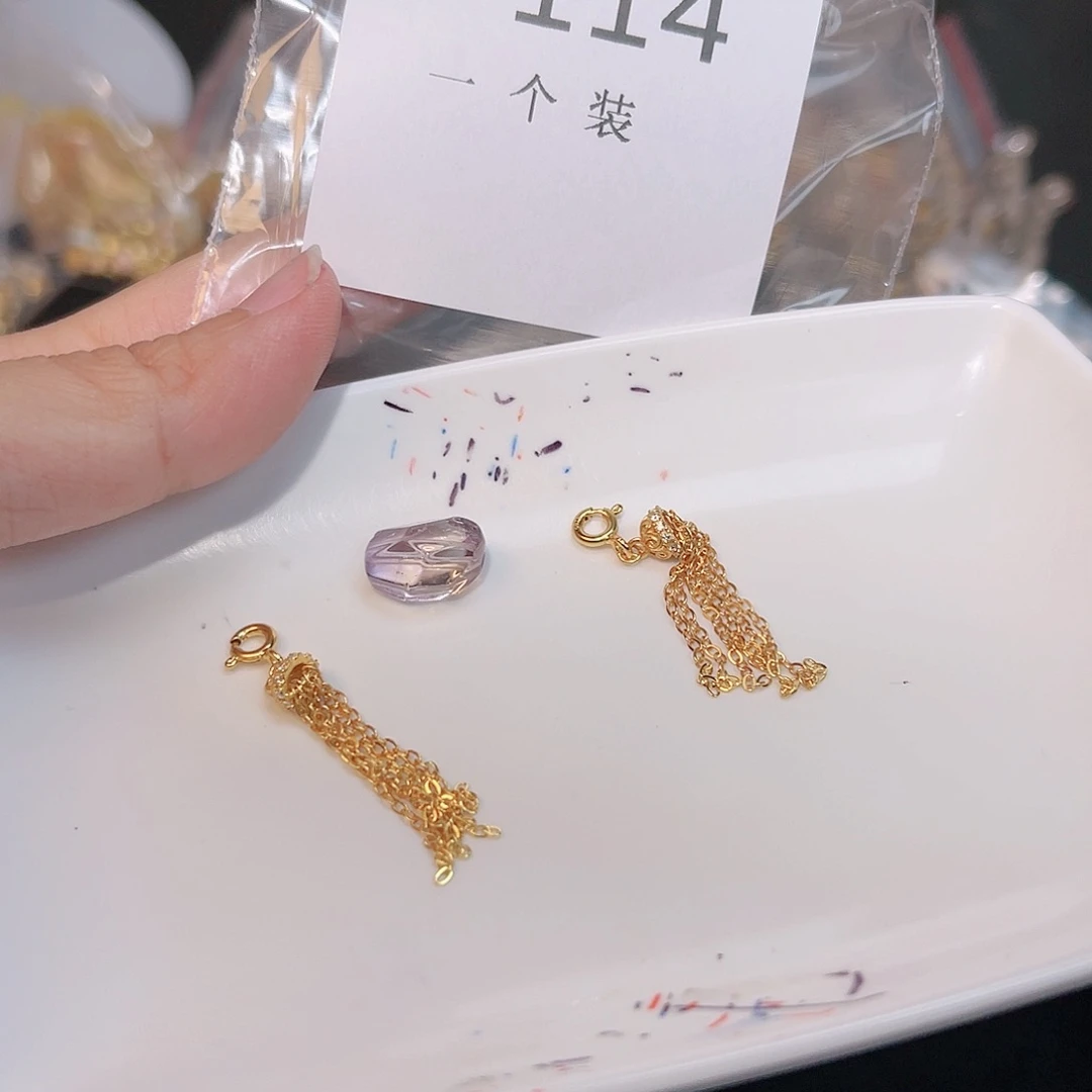 紫晶珠宝半成品银S925镀金镶嵌114