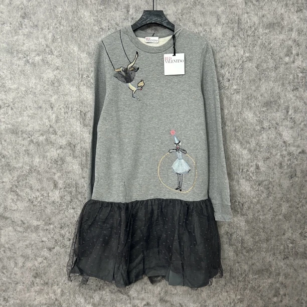 95新 Valentino/华伦天奴 华伦天奴灰色连衣裙【专属】