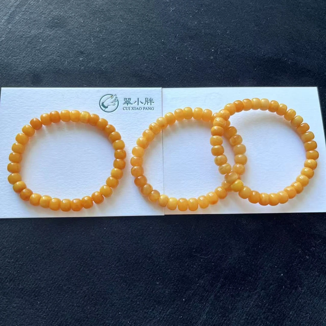 翠小胖三号店蜜蜡老型单圈手串7mm 多样性发1