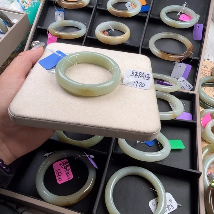 未镶嵌手镯和田玉玲珑美镯53.5