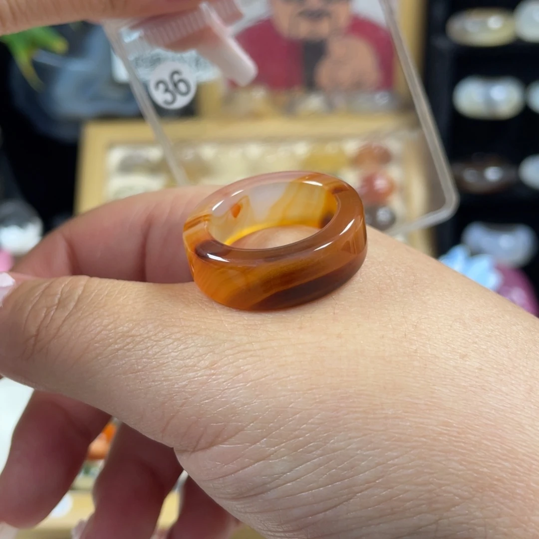 玛瑙/玉髓未镶嵌戒指36号港码23直径20.1（非质量问题.不退不换）