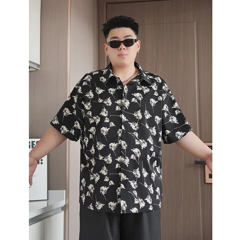 度假海边花衬衫短袖男生夏季薄款中性风叠穿情侣潮牌宽松中袖衬衣