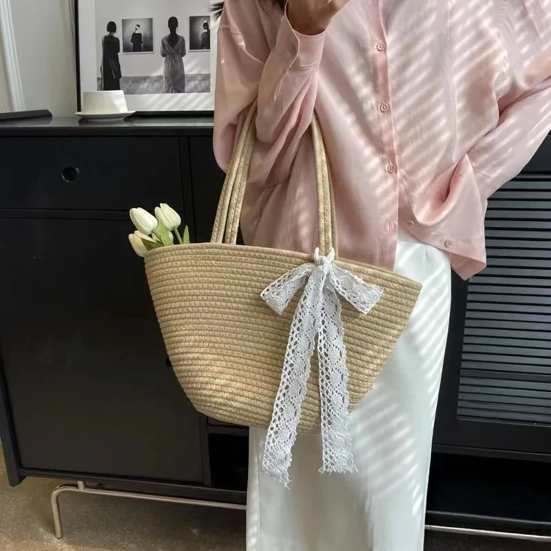 25新款夏季托特包L&V欧若风气质淑女沙滩包单肩包编织包包女款