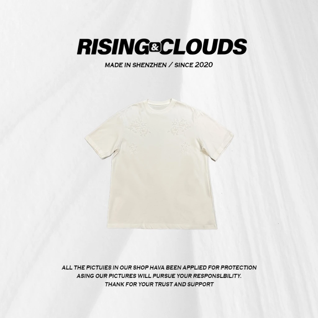 RISING&CLOUDS【小云姐】夏季显瘦舒适百搭钉珠短袖T恤040817