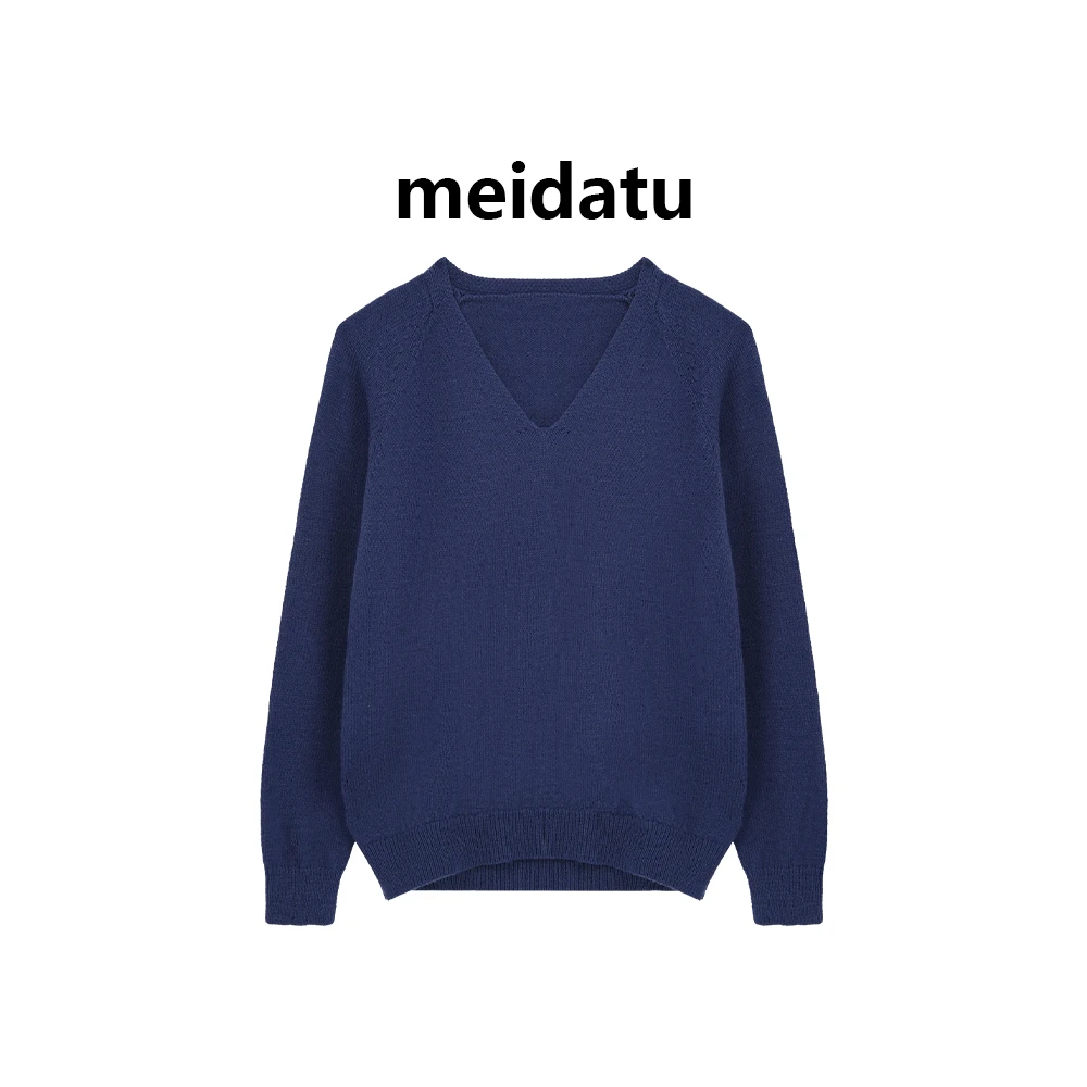 美哒兔（搭配能手）基础百搭v领毛织上衣（高个子版）BAD221-1