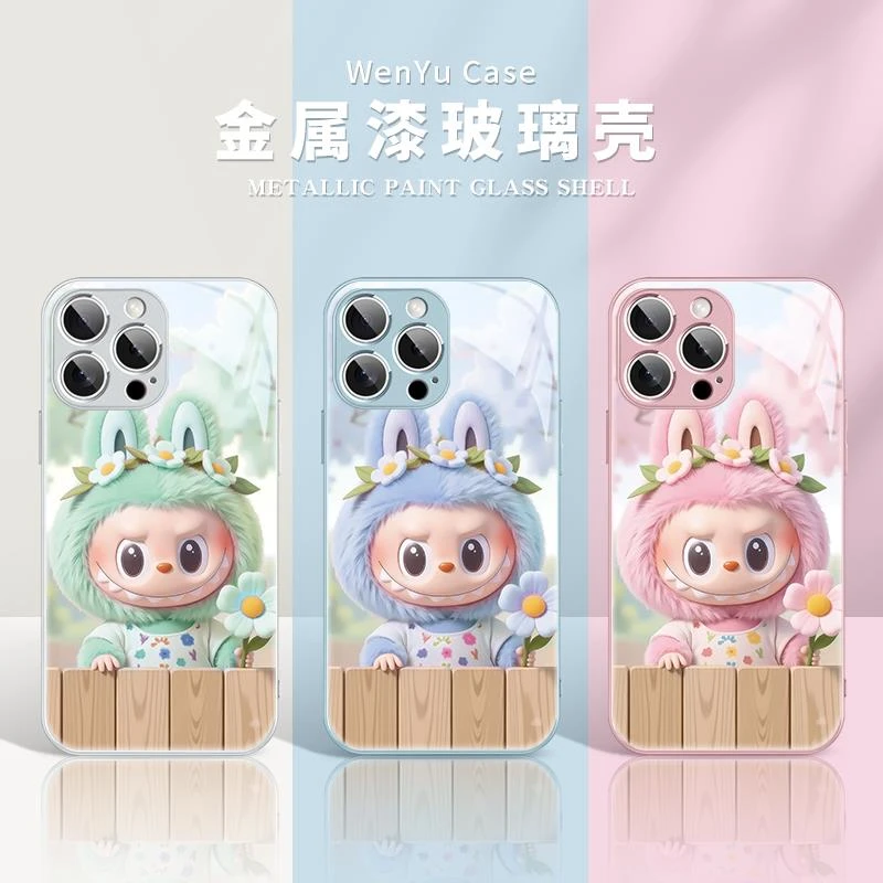毛绒公仔LABUBU苹果16promax手机壳新款15高级感iphone15泡泡玛特