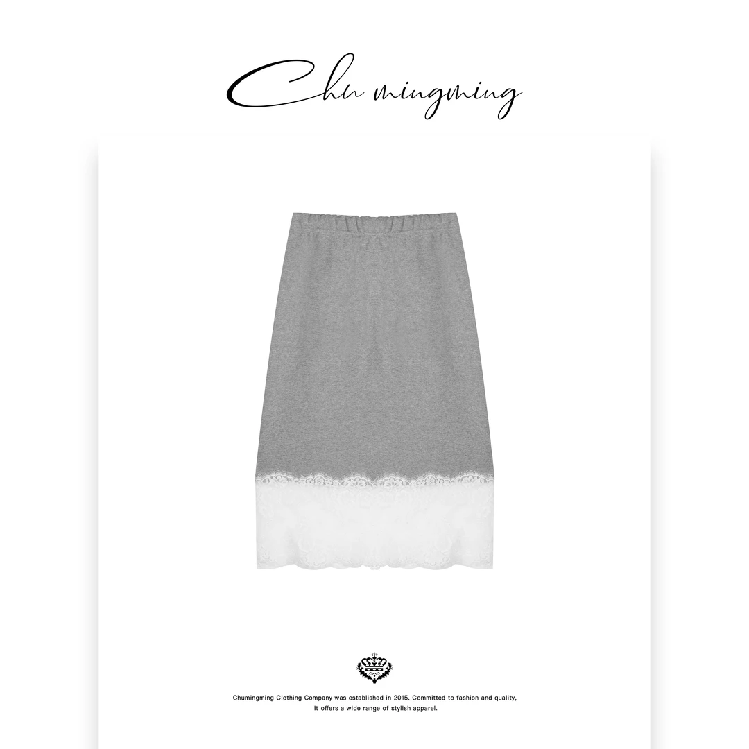 【CHU/2025SSNEW】原创设计《弥斯》蕾丝拼接休闲半裙DM2502
