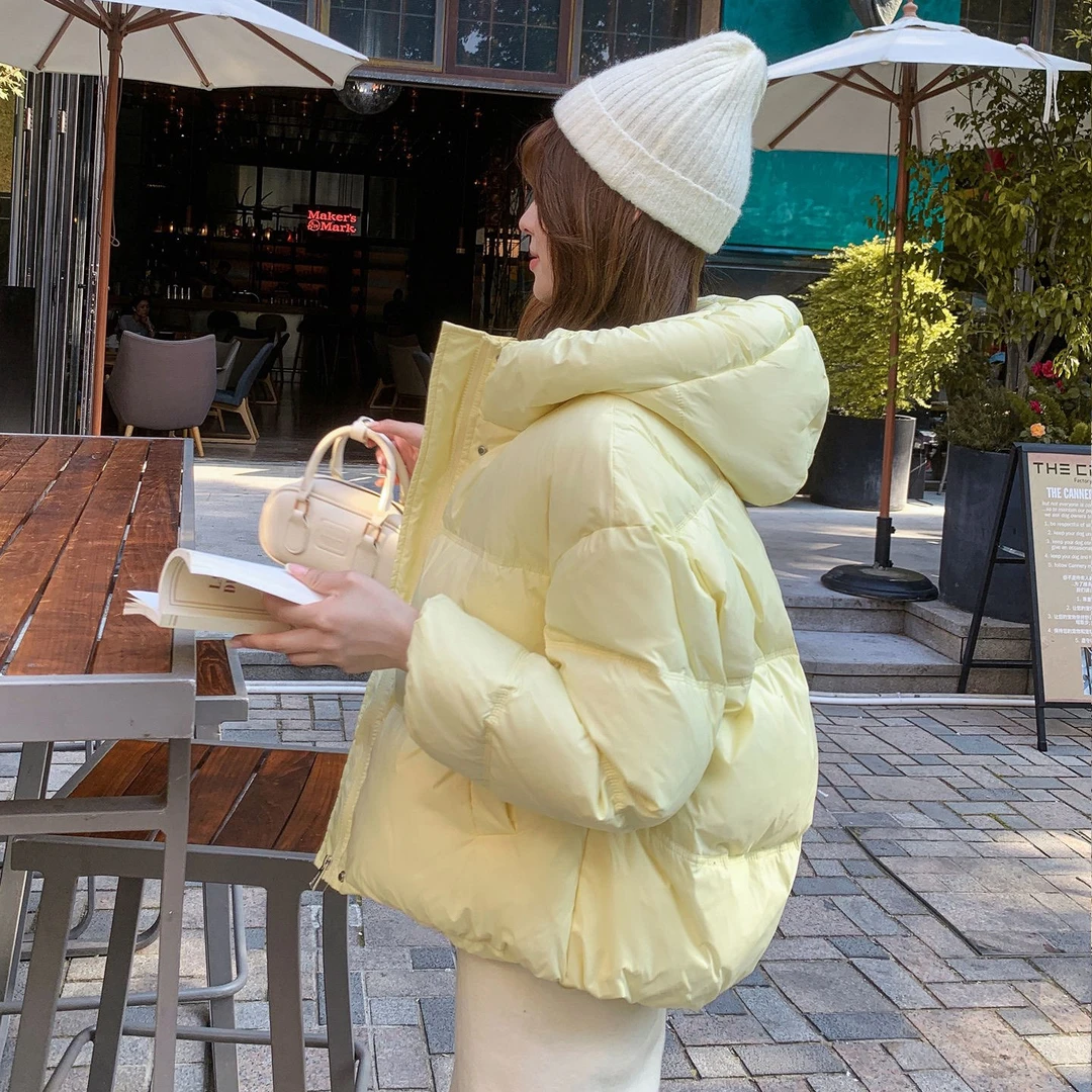 奶黄色短款羽绒服女2025新款女款冬季轻薄女士薄款巨好看的外套冬