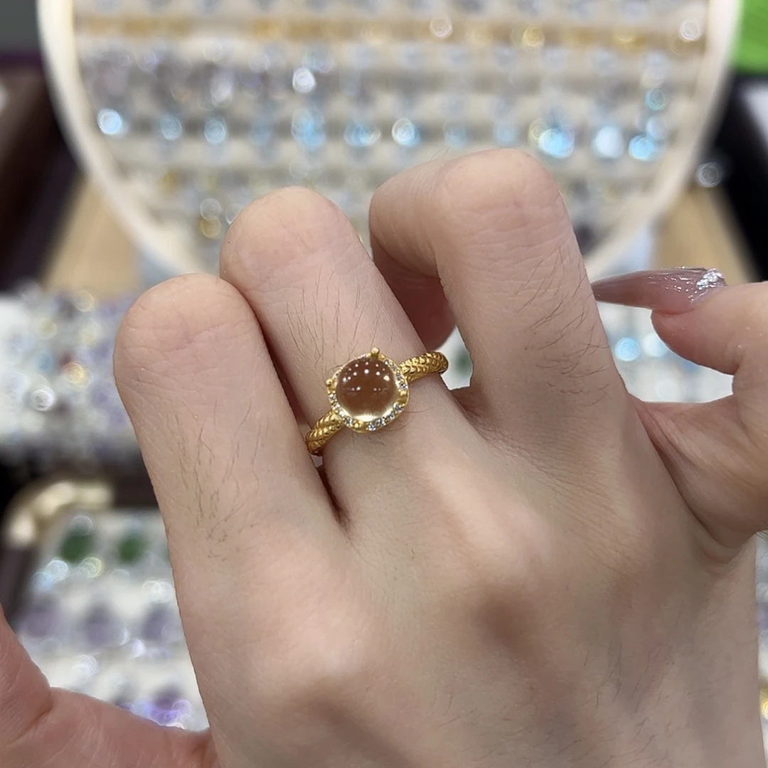 银S925镶嵌戒指黄晶