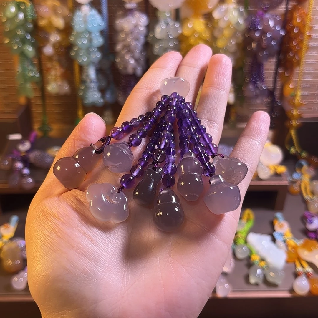 未镶嵌车挂玛瑙/玉髓多宝手机链