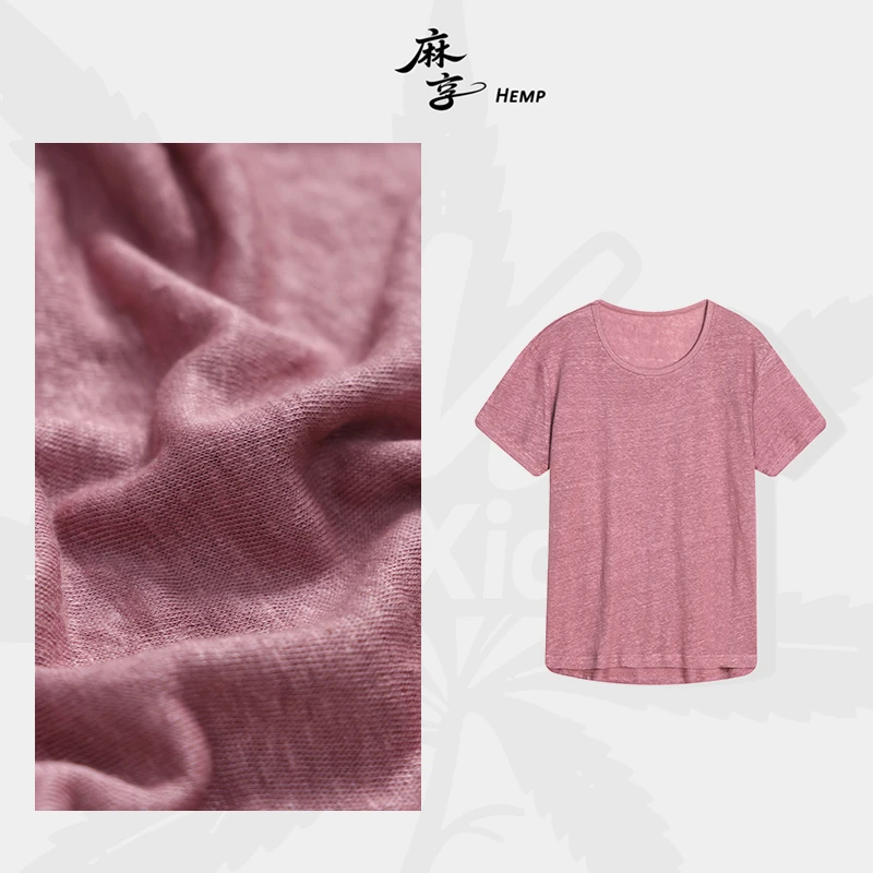 618专属【糖果T】100%纯汉麻针织T恤女前短后长凉感短袖FSY50581