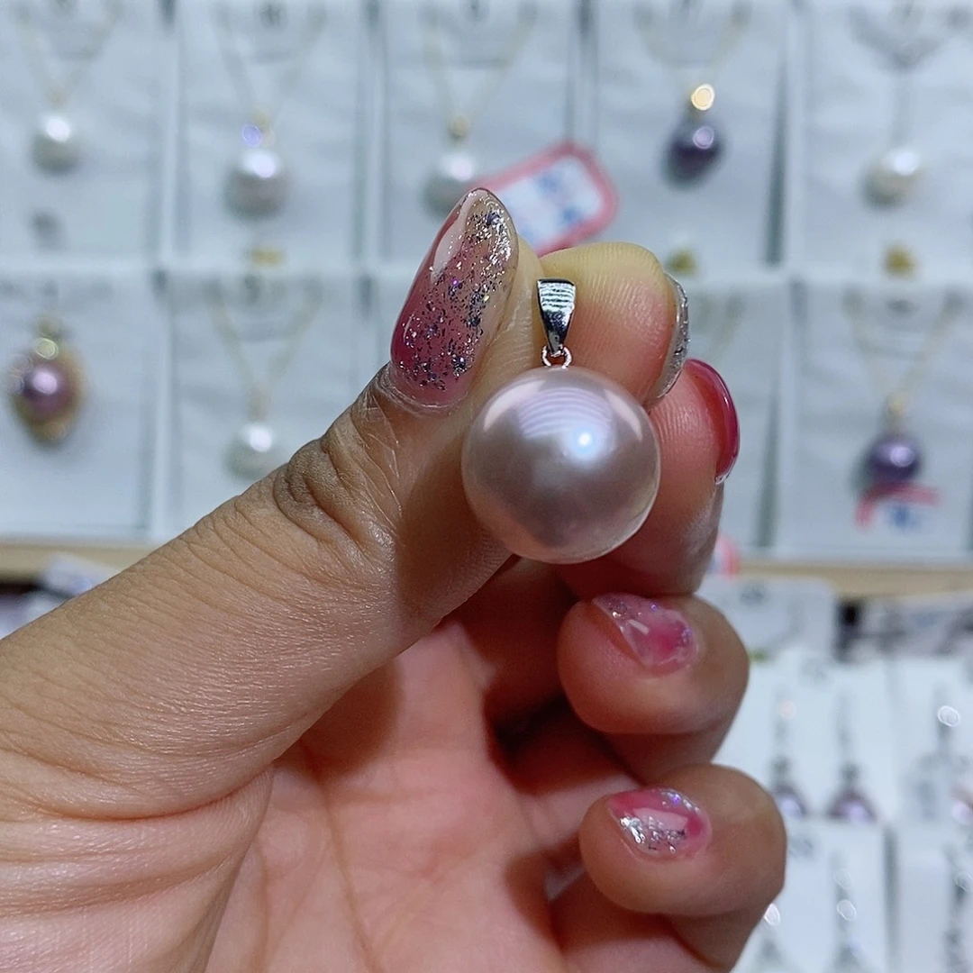 淡水珍珠银S925镶嵌吊坠(赠链)