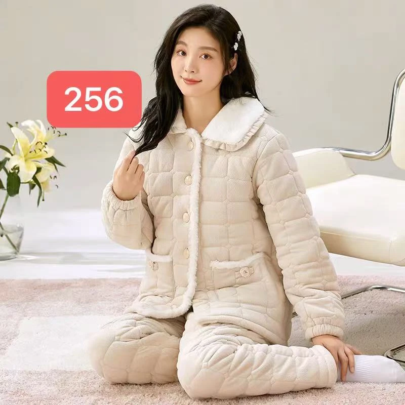 【256】冬季女士雪糕暖肤绒精品高货三层夹棉加厚