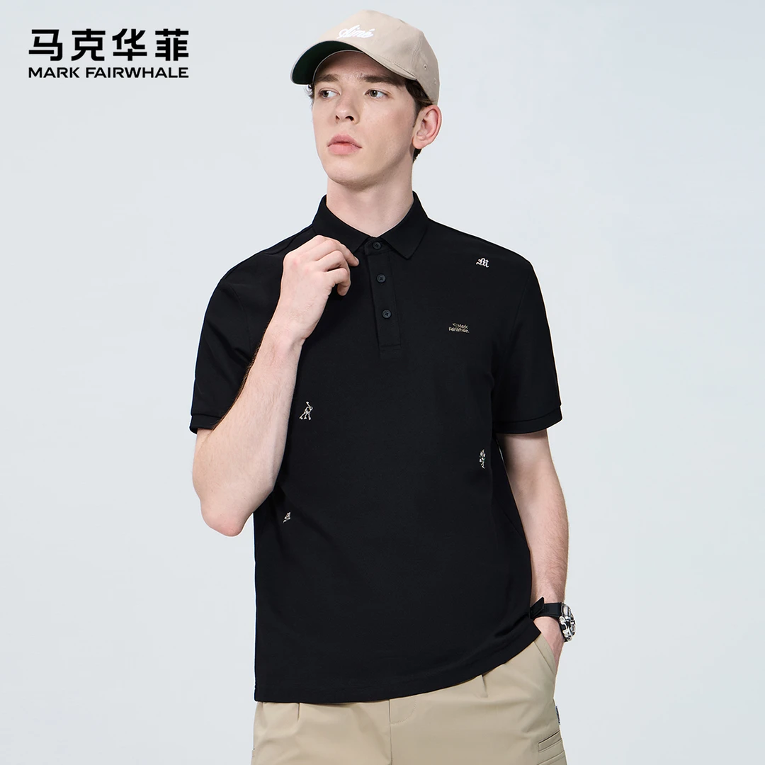 【7A抗菌凉感+防螨凉感】马克华菲短袖POLO衫25夏季散点刺绣休闲T恤