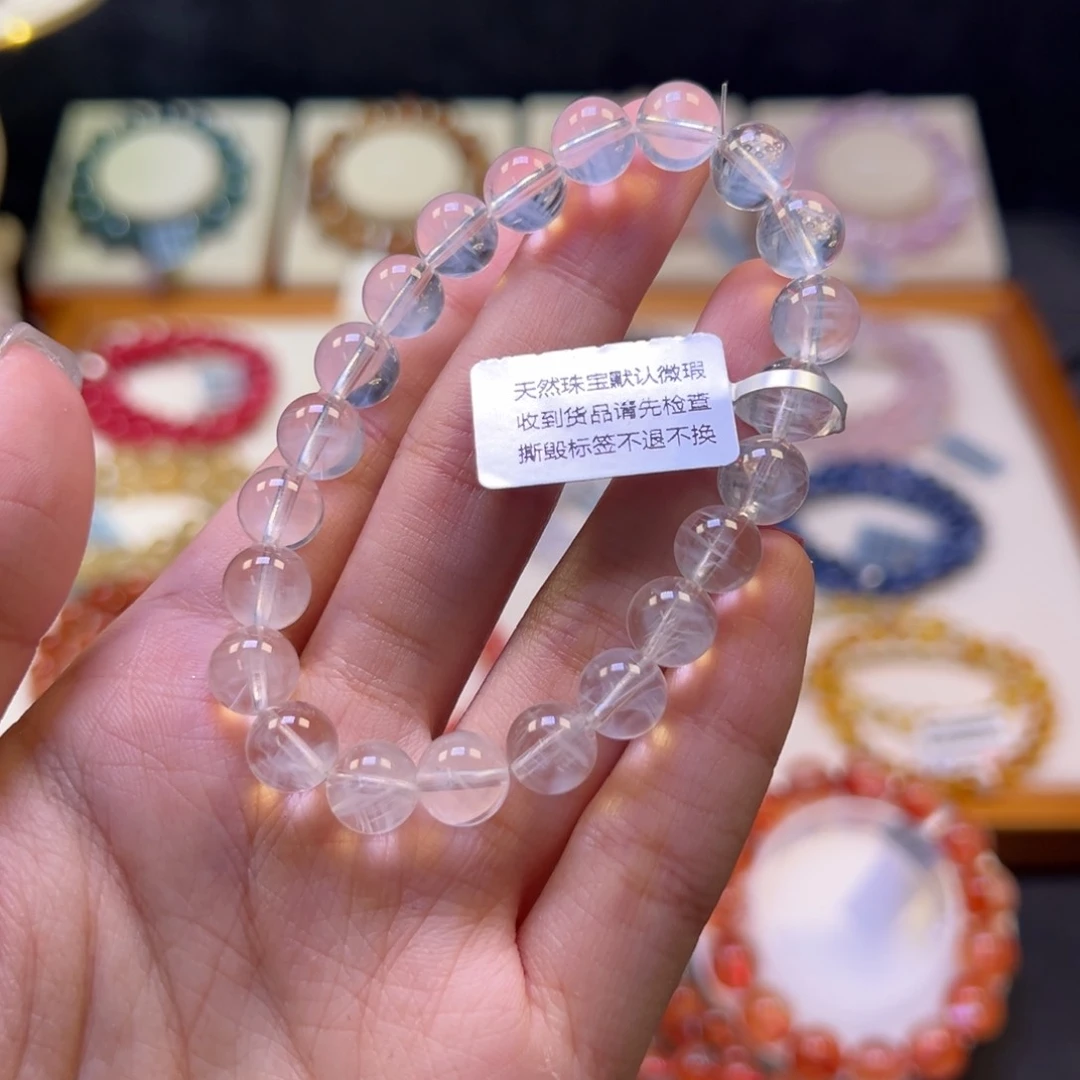 水晶手串未镶嵌8m高阶殿堂级羽毛蓝针