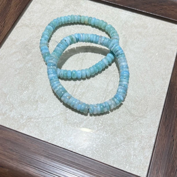 【晶澜月】Q085天然海纹石切面手串 多样性发其一