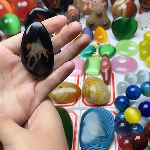 玛瑙/玉髓颈饰银S925镀金镶嵌