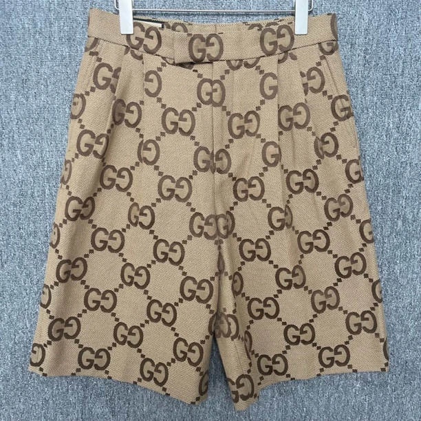 99新 GUCCI/古驰 Gucci 老花满印棕色短裤/46码/存放/12531