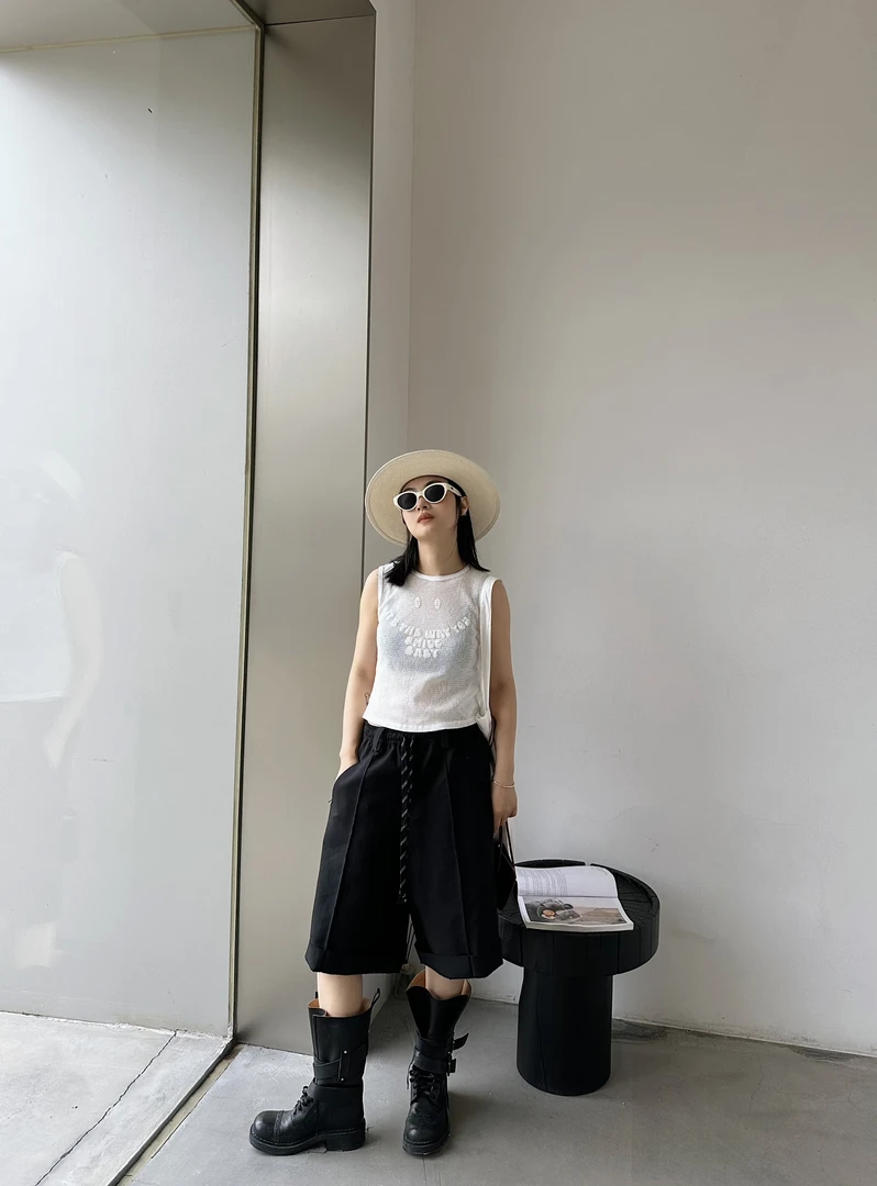 【MM】25春夏S62NL0052法国设计师镂空无袖圆领背心
