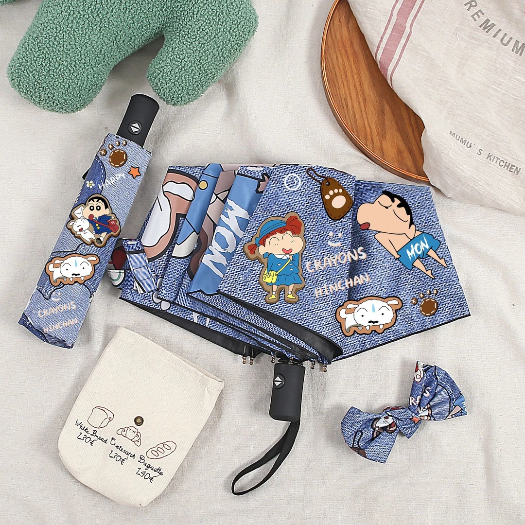 【皮卡】蜡笔小新全自动折叠雨伞晴雨太阳伞防紫外线驾车个人用品