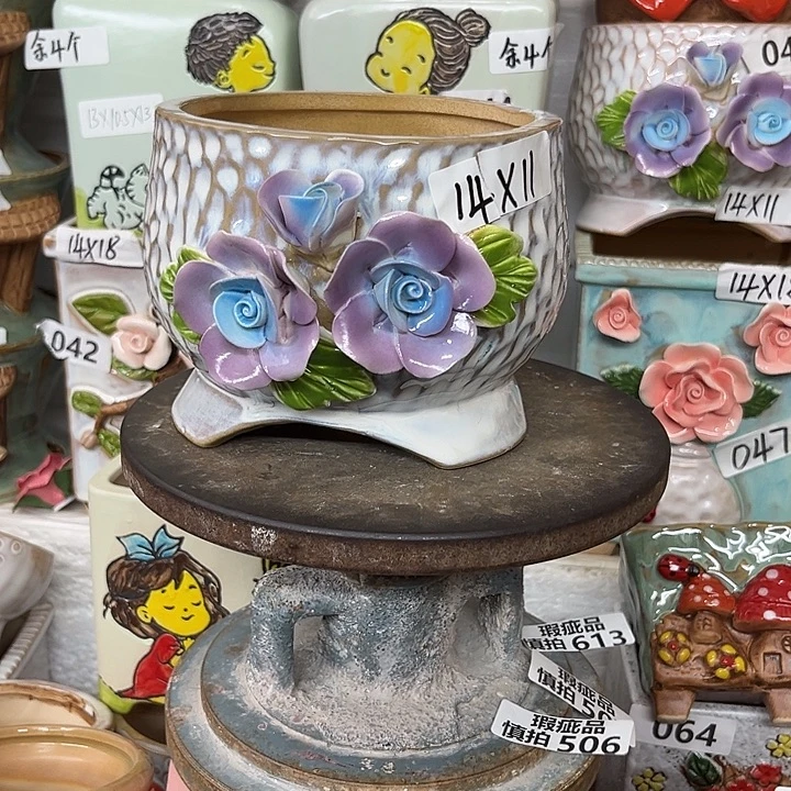 紫砂花盆粗陶材质多肉花盆